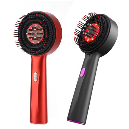 EMS Electric Massage Comb Vibration Red Light Therapy Hair Growth Massage Scalp Brush anti Hair Loss Liquid Oil Applicator